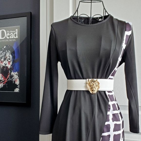 Black and white office dress - Picture 5 of 7